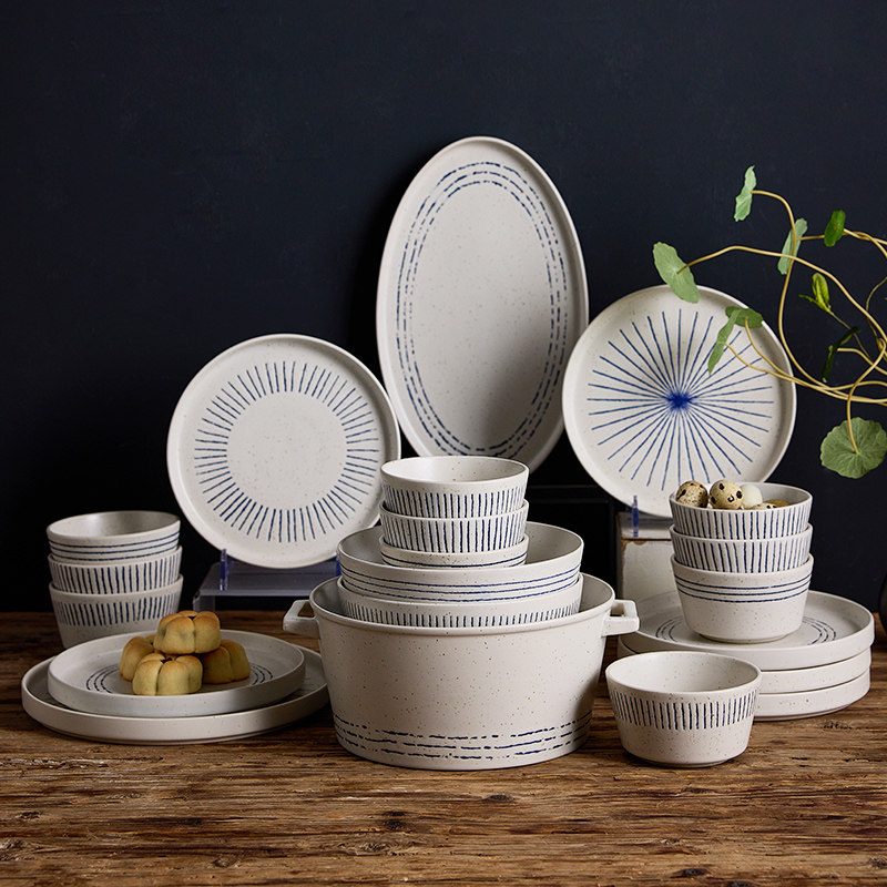 碗碟套件家用简约日式陶瓷碗盘轻奢餐具高级感2024新款碗筷组合,餐饮具,碗,淘宝优惠券,粉丝福利购,淘宝优惠卷