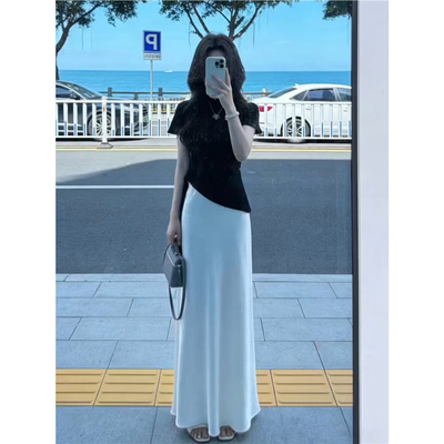 2026夏天穿搭一整套盐系轻熟简约大方修身显瘦短袖半身裙两件套女