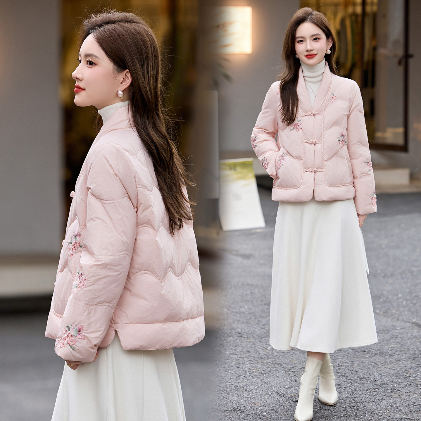 新中式风90绒羽绒服女新款2025冬季国风宽松洋气短款白鸭绒外套,女装/女士精品,棉衣/棉服,淘宝优惠券,粉丝福利购,淘宝优惠卷