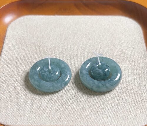 f83翡翠特色甜甜圈2个19-4mm（危料）默认瑕疵无鉴赏