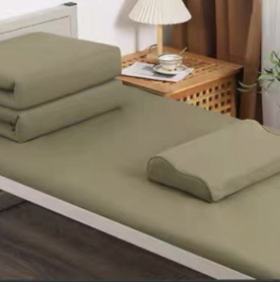 武汉三五零六工厂生产纯棉君绿土黄色全套多件套被子内务热熔被