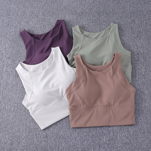 一体式高强度运动文胸女夏季跑步训练健身衣瑜伽服全包裹训练上衣
