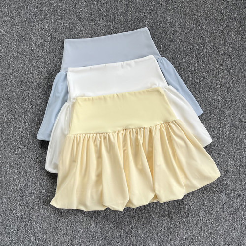 高颜值运动短裙女夏季户外跑步训练健身半身裙高腰显瘦瑜伽花苞裙