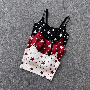 新款 无痕裸感运动内衣女外穿一体杯瑜伽吊带美背心训练健身文胸