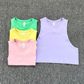 纯色休闲运动瑜伽无袖 宽松版 新品 背心跑步健身上衣透气速干罩衣