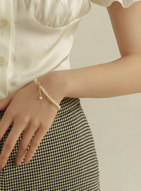 菲菲珠宝天然淡水珍珠手链女ins风简约精致日常百搭手串生日礼物