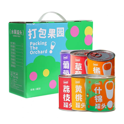家家红新鲜水果罐头菠萝葡萄黄桃什锦荔枝草莓罐头6罐可指定礼盒