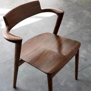 北美白蜡木半岛椅全实木美式餐椅靠背椅子家用餐桌椅休闲椅茶桌椅