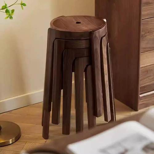 北美黑胡桃木全榫卯原木可叠放