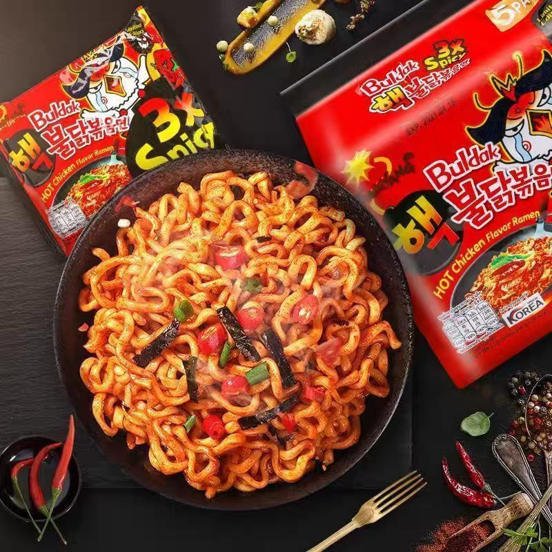 韩国进口三养火鸡面三倍辣140g*3袋装网红泡面Samyang拌面