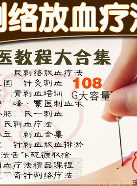 中医针刺l络放血疗法视频教程辩证配穴穴位经络讲解针灸放血课程