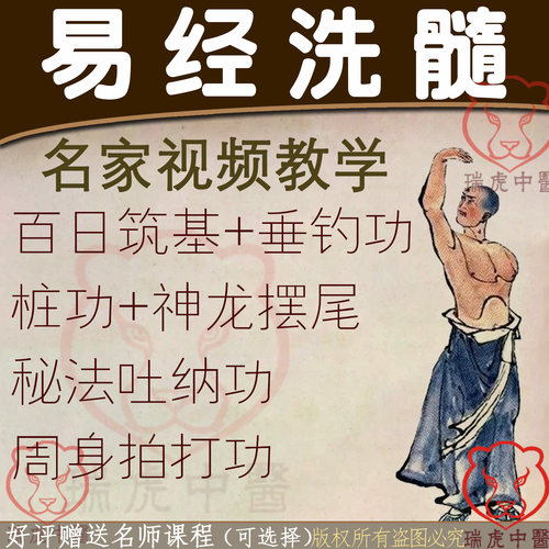 易筋经洗髓经视频教程站桩拍打健身气功垂吊铁裆中医养生网课程
