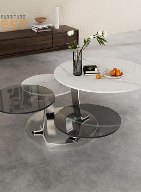 Astrolab Coffee Table Roche机械齿轮茶几设计师可旋转钢化玻璃