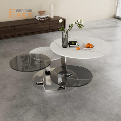 Astrolab Coffee Table Roche机械齿轮茶几设计师可旋转钢化玻璃