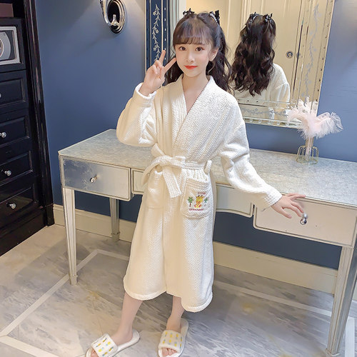 冬季浴袍加厚长款居家睡袍