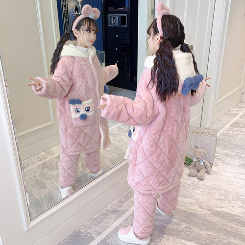 儿童珊瑚绒睡衣秋冬季