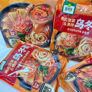山姆速食韩式泡菜鱼饼乌冬面1袋412g尝鲜