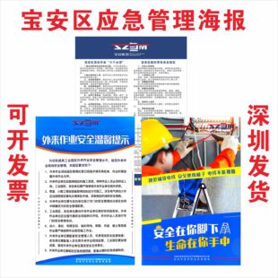 宝安区六个必须 外来作业安全温馨提示应急管理海报 安全在你脚下