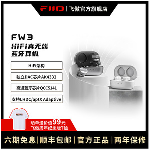 FiiO/飞傲 FW3真无线LHDC蓝牙耳机入耳式HiFi高保真TWS