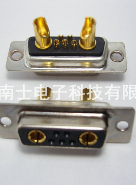 优质 7W2 7芯孔 母头 DB头型 同轴信号 大电流连接器 焊线式 30A