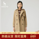 专柜正品 Hazzys哈吉斯秋季 双排扣中长款 风衣韩版 休闲外套潮女