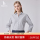 衬衫 细条纹翻领七分袖 Hazzys哈吉斯春季 上衣女 专柜正品