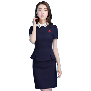 美容师工作服女高端前台接待工装职业装套装夏款经理套裙正装薄款