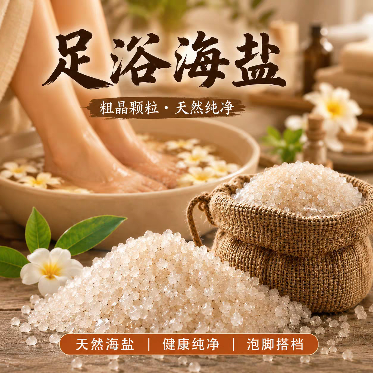 足浴海盐粗盐颗粒天然海盐足浴盐泡脚盐