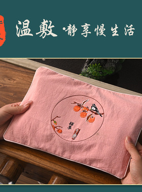 粗盐花椒生姜艾叶热敷包海盐袋理疗袋微波炉加热盐包肚脐刺绣盐袋