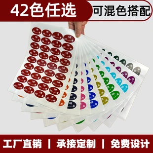 彩色圆形不干胶月份标签正方形手写数字标签贴纸圆点标识贴1-12月季度分类标签纸定制椭圆形物料先进先出标签