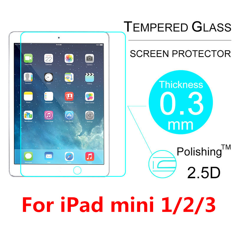 适用苹果mini5钢化膜iPad mini123保护膜迷你4防裂指纹高清7.9贴