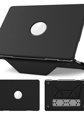 商务笔记本电脑保护套适用MacBookAir13.62022/2024/2025黑色M2A2681/M3A3113/M4A3240防污防摔带支架散热壳