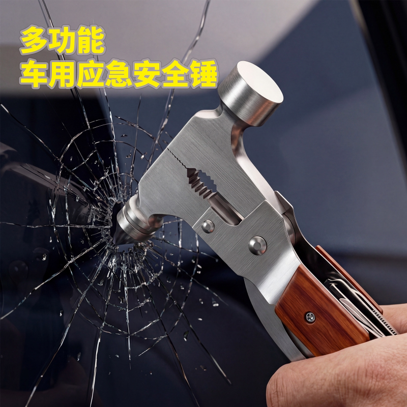 车载应急锥形破窗防身安全锤套装