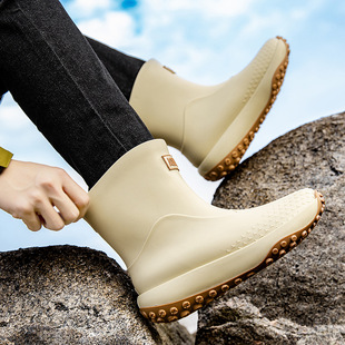 德系中筒雨鞋男款成人加棉保暖雨靴防水防滑厨房工作洗车防水胶鞋