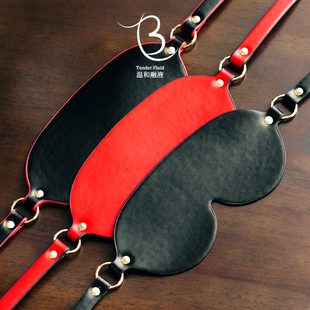 温和融液眼罩情调遮光睡眠禁欲系皮质御姐丝绒红色性感蒙眼男