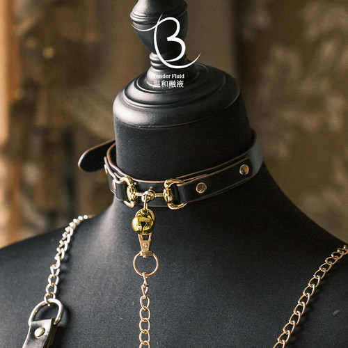 秘密K9铃铛链条项链皮质