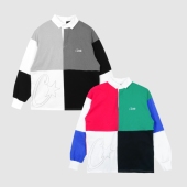 T恤拼接街舞嘻哈VIBE美式 现货CORTEIZ长袖 POLO衬衫 DRILL滑板复古