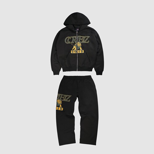 现货CORTEIZ恶魔岛BOXYFIT外套短宽卫衣裤套装美式嘻哈CLEANFIT