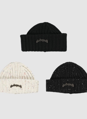 现货GOD SPEED秋冬金属短款针织毛线彩点冷帽美式潮牌嘻哈DRILL