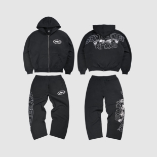 现货CORTEIZ恶魔岛BOXYFIT外套短宽卫衣裤套装美式嘻哈CLEANFIT