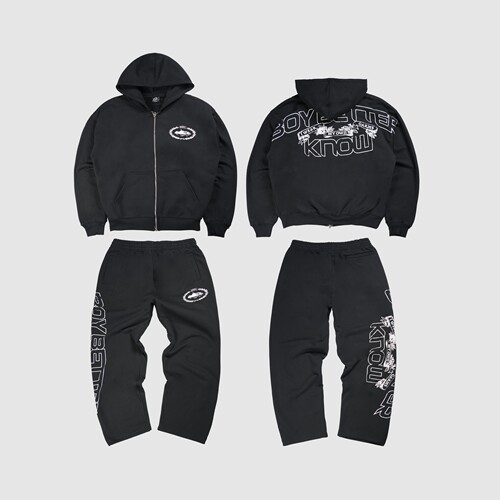 现货CORTEIZ恶魔岛BOXYFIT外套短宽卫衣裤套装美式嘻哈CLEANFIT