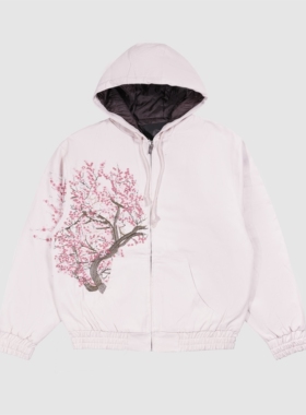 现货DERSCHUTZE刺绣工装连帽夹棉夹克短宽BOXY美式嘻哈CLEANFIT