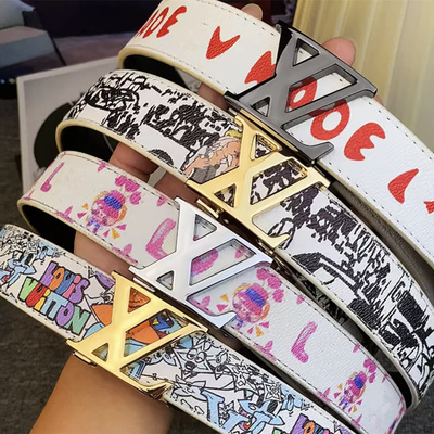 全卡槽男士自动扣皮带休闲裤腰带