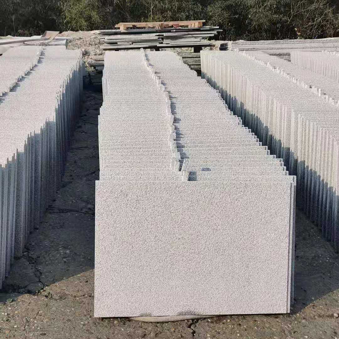 大理石地铺石户外广场家用庭院花岗岩地板砖路沿石芝麻白黑石板材