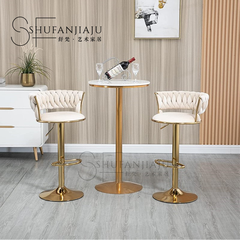 北欧创意酒吧椅轻奢时尚吧台椅升降旋转金属高脚椅酒店家用岛台椅