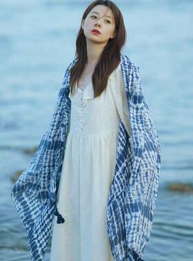 夏季流苏波西米亚女扎染围巾
