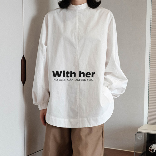 与她小众设计oversize白衬衫