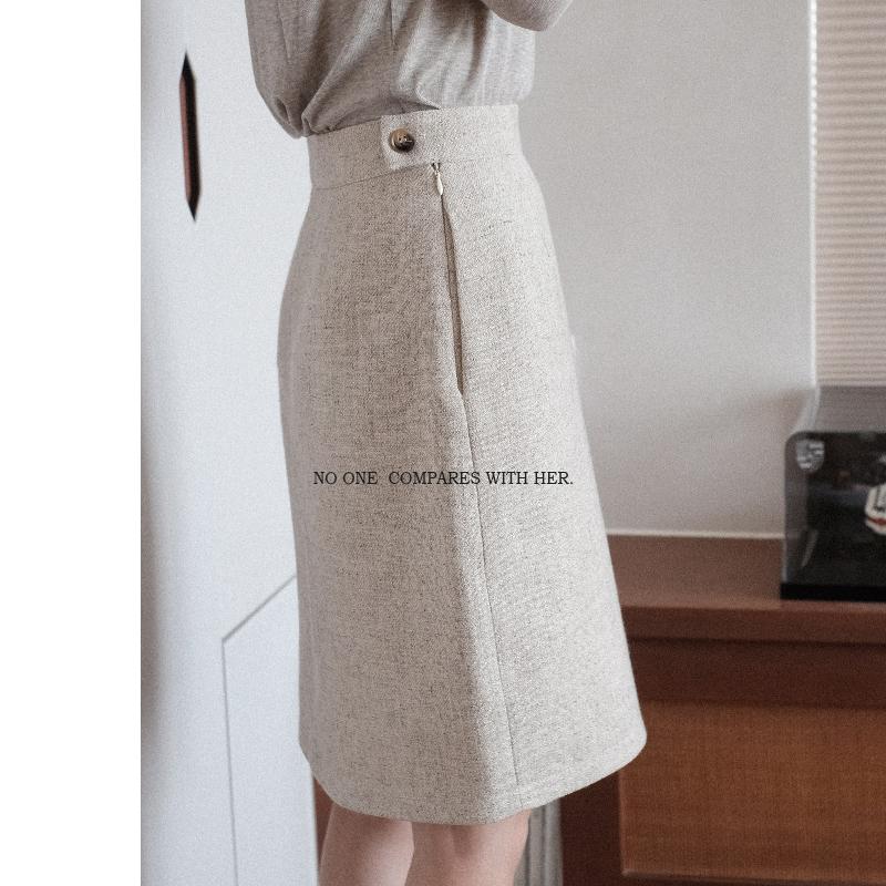 A字灰色女装中长款非原创设计