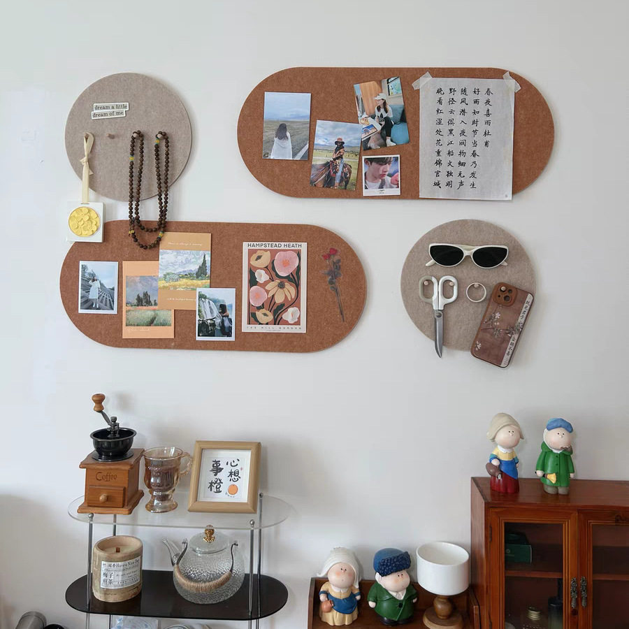 ins照片墙毛毡板自粘钥匙首饰眼镜收纳墙贴卧室宿舍墙面桌面装饰