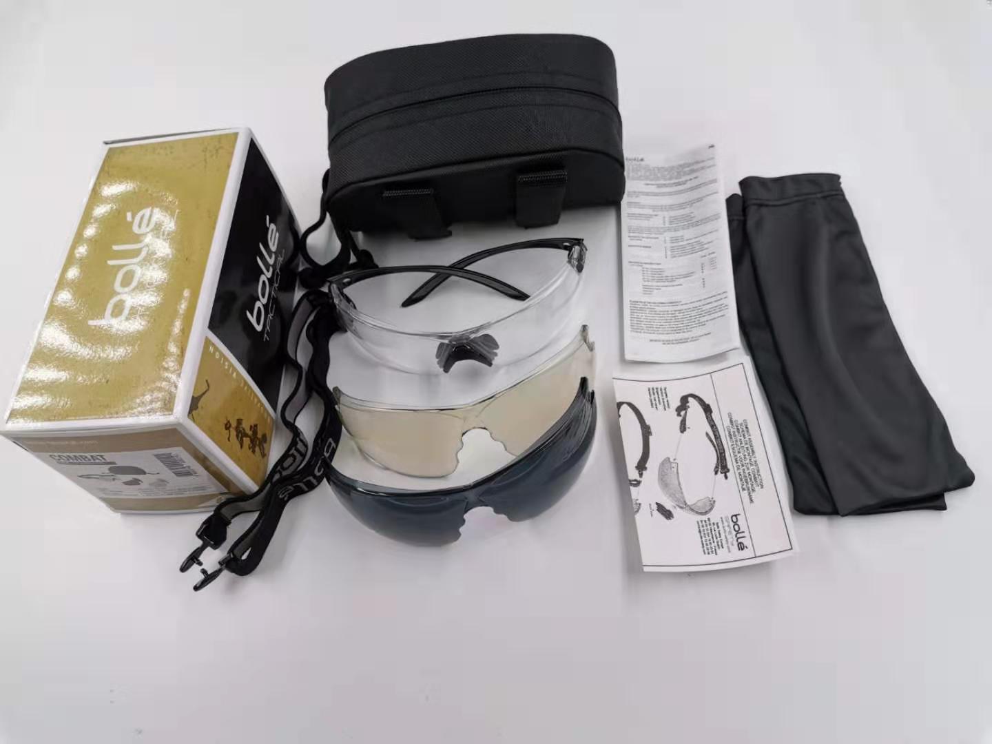 BOLLE战斗款双面防雾防散弹护目镜户外防雾骑行风镜战术护目眼镜